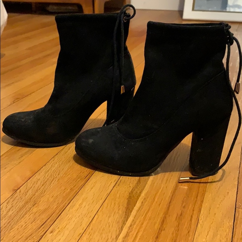 DSW Black Suede heeled boots